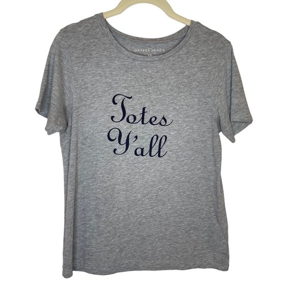 Draper James Tops - Draper James "Totes Y'All" Grey Tee, XS